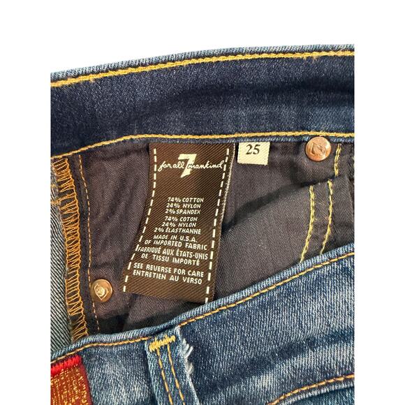 7 For All Mankind Straight Leg Jeans Dark Wash Women’s 25 - Picture 8 of 9